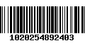 Código de Barras 1020254892403