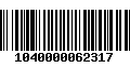 Código de Barras 1040000062317