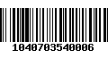 Código de Barras 1040703540006