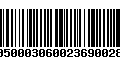 Código de Barras 10500030600236900289