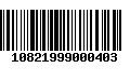 Código de Barras 10821999000403