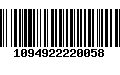 Código de Barras 1094922220058