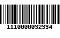 Código de Barras 1110000032334