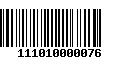 Código de Barras 111010000076