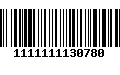 Código de Barras 1111111130780