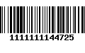 Código de Barras 1111111144725