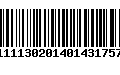 Código de Barras 111130201401431757