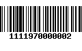 Código de Barras 1111970000002