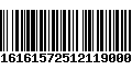 Código de Barras 1161615725121190004