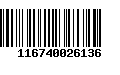 Código de Barras 116740026136