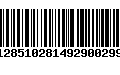 Código de Barras 128510281492900299