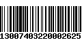 Código de Barras 13007403220002625