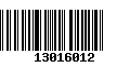 Código de Barras 13016012