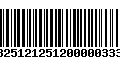 Código de Barras 13251212512000003333