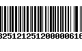 Código de Barras 13251212512000006162