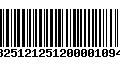 Código de Barras 13251212512000010940