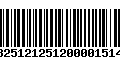 Código de Barras 13251212512000015147