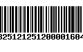 Código de Barras 13251212512000016045