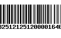 Código de Barras 13251212512000016407