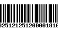 Código de Barras 13251212512000018101