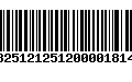 Código de Barras 13251212512000018147