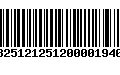 Código de Barras 13251212512000019405