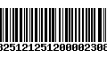 Código de Barras 13251212512000023087