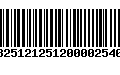 Código de Barras 13251212512000025402