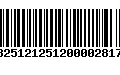 Código de Barras 13251212512000028175