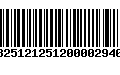 Código de Barras 13251212512000029406