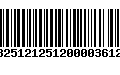 Código de Barras 13251212512000036125