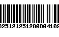 Código de Barras 13251212512000041091