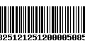 Código de Barras 13251212512000050850