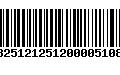 Código de Barras 13251212512000051088