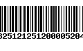 Código de Barras 13251212512000052041