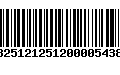 Código de Barras 13251212512000054386