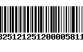 Código de Barras 13251212512000058110