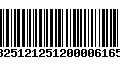 Código de Barras 13251212512000061651