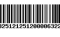 Código de Barras 13251212512000063223