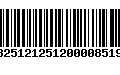 Código de Barras 13251212512000085191