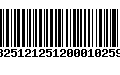 Código de Barras 13251212512000102595