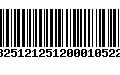 Código de Barras 13251212512000105221