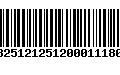 Código de Barras 13251212512000111800