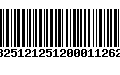 Código de Barras 13251212512000112622