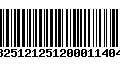 Código de Barras 13251212512000114045