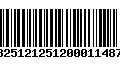 Código de Barras 13251212512000114871