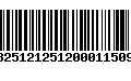 Código de Barras 13251212512000115097