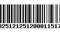 Código de Barras 13251212512000115172