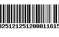 Código de Barras 13251212512000116152