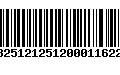 Código de Barras 13251212512000116227